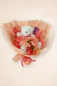 Peachy Dreams Teddy Bouquet