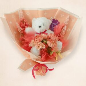 Peachy Dreams Teddy Bouquet