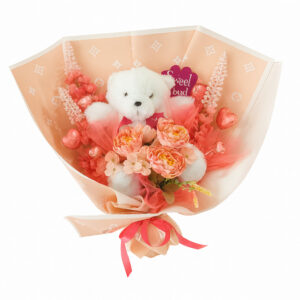 Peachy Dreams Teddy  choco Bouquet